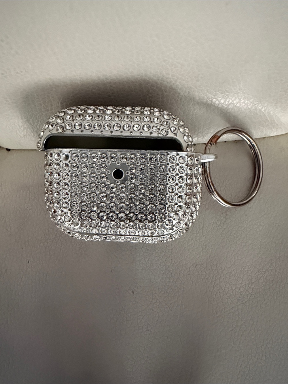 Air Pods Generation 3 case Silver Crystal Rhinestone key ring